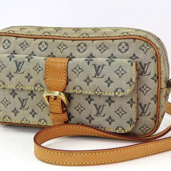 LOUIS VUITTON Juliette MM Blue Monogram Mini Lin Shoulder Bag #58519 - Picture 1 of 15